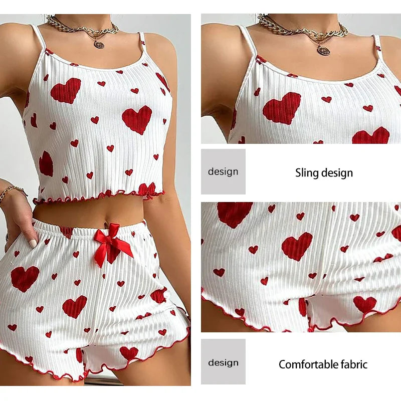 Cozy Love Print Pajama Set