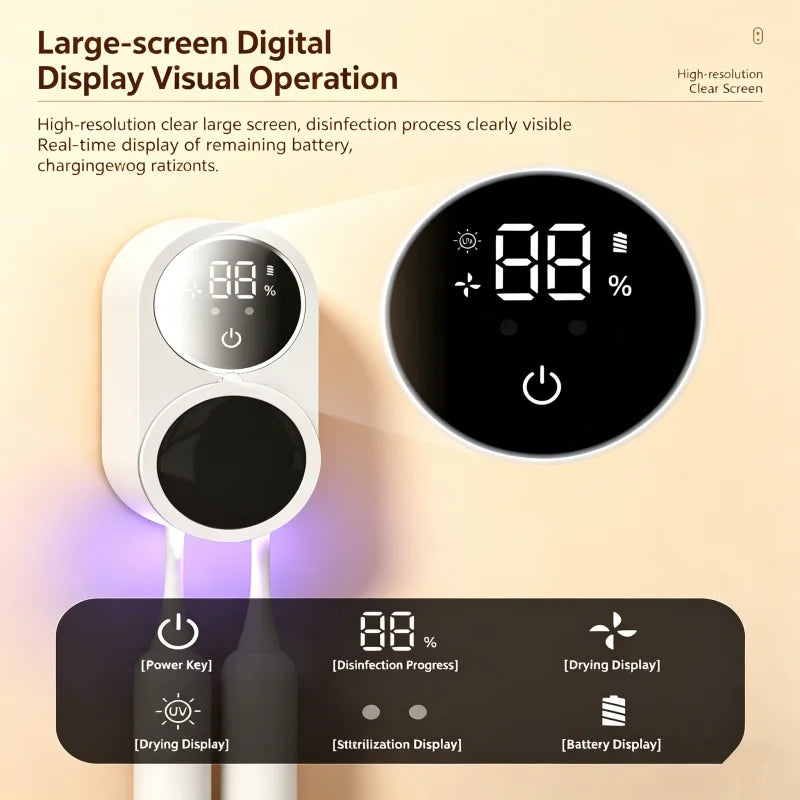 Compact UV Toothbrush Case