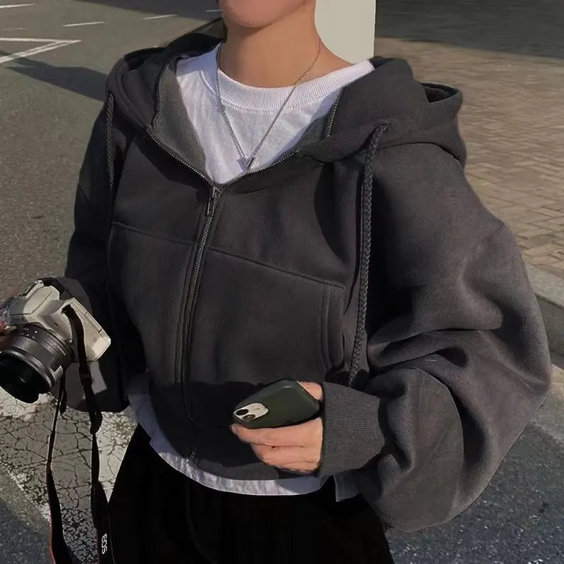 Cozy Navy Zip-Up Hoodie