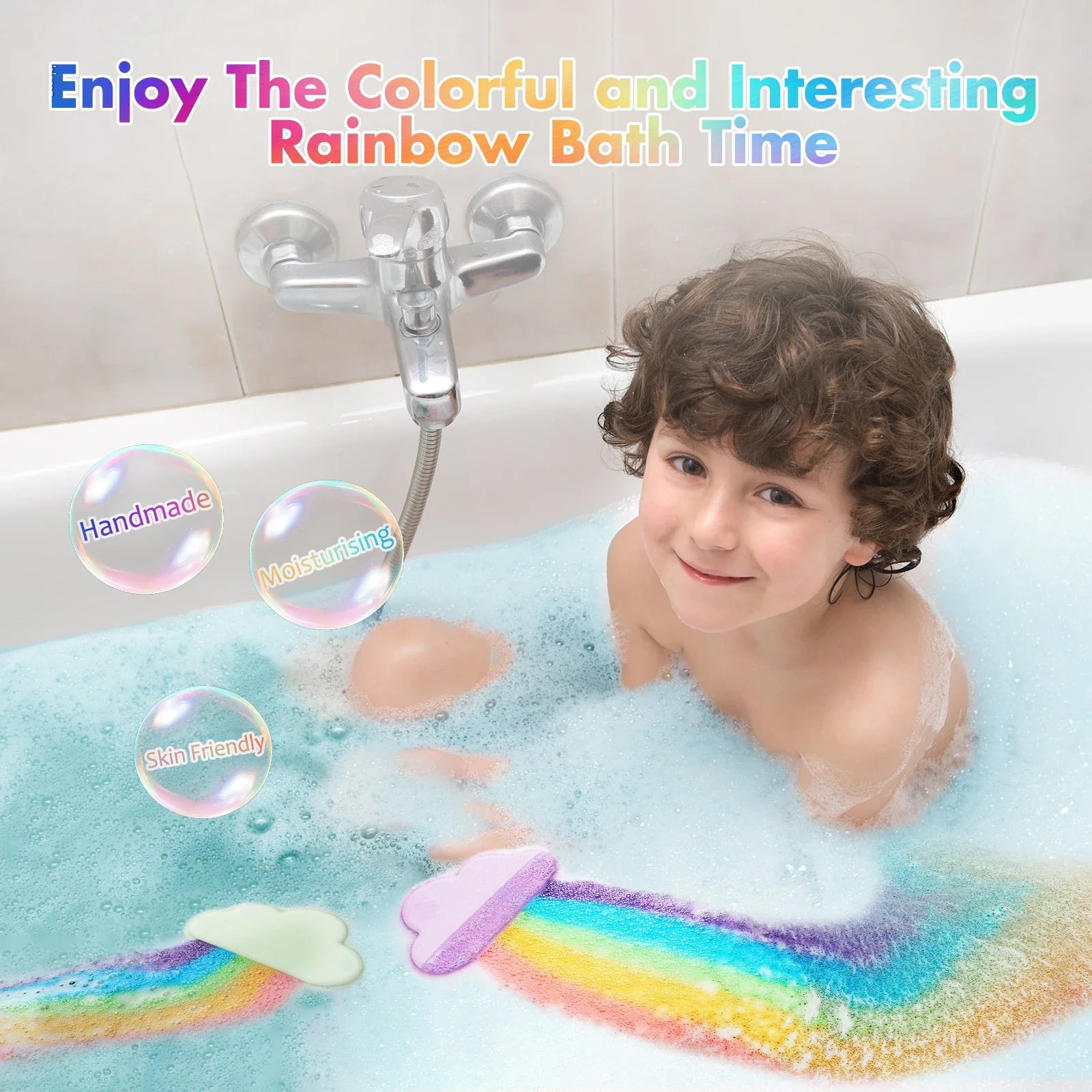 Vibrant Rainbow Bath Bomb Set