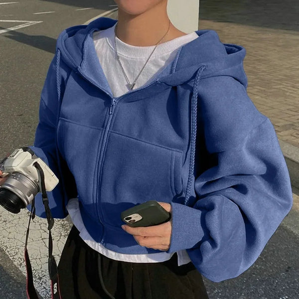 Cozy Navy Zip-Up Hoodie