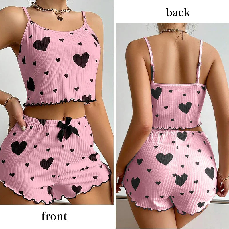 Cozy Love Print Pajama Set