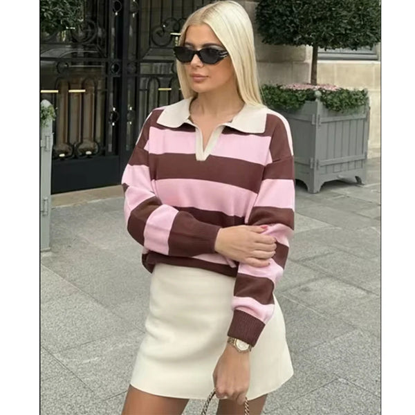 Cozy Striped Sweater for Women