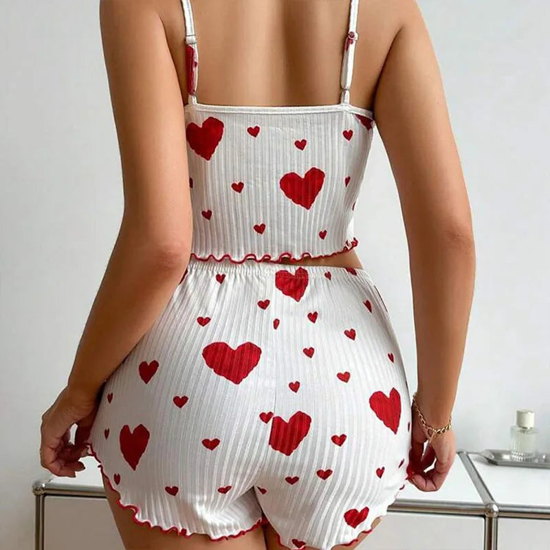 Cozy Love Print Pajama Set