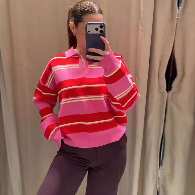 Cozy Striped Sweater for Women